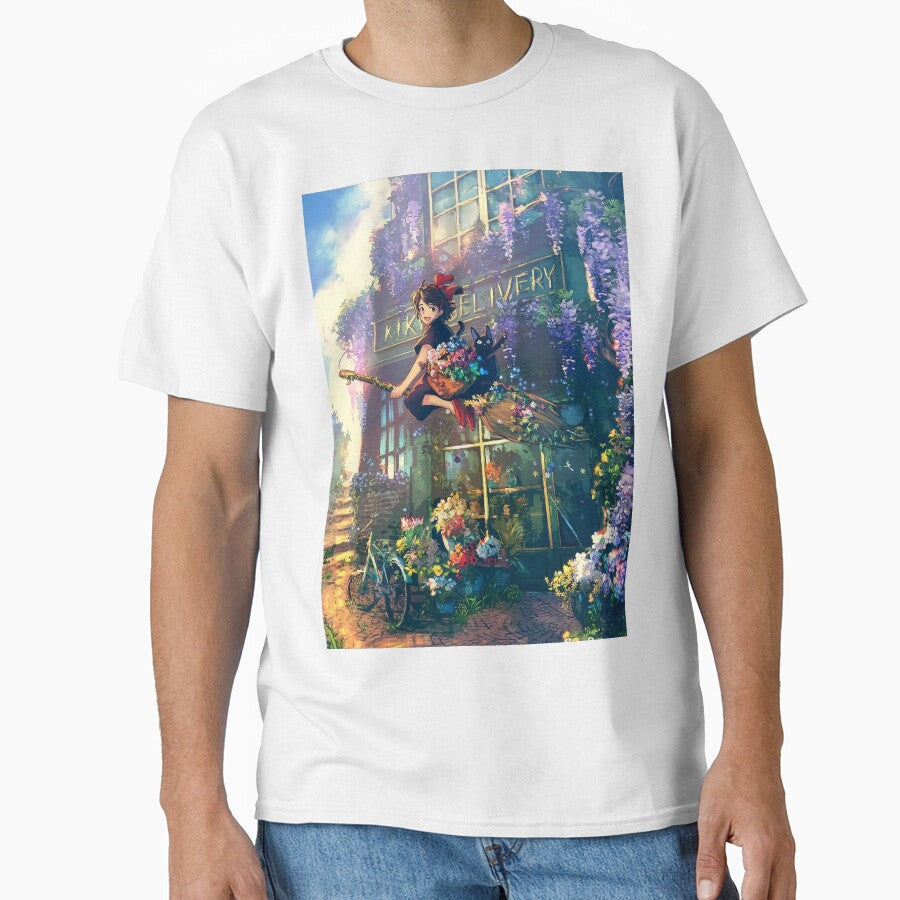 Cute kawaii art girl [kiki's] go -%[ghiblis]%- flying away sky by Wenddys
