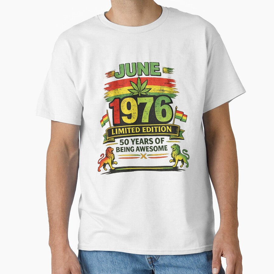 June 1976 Reggae Birthday Shirt – Limited Edition 50 Years by PavelskiArt