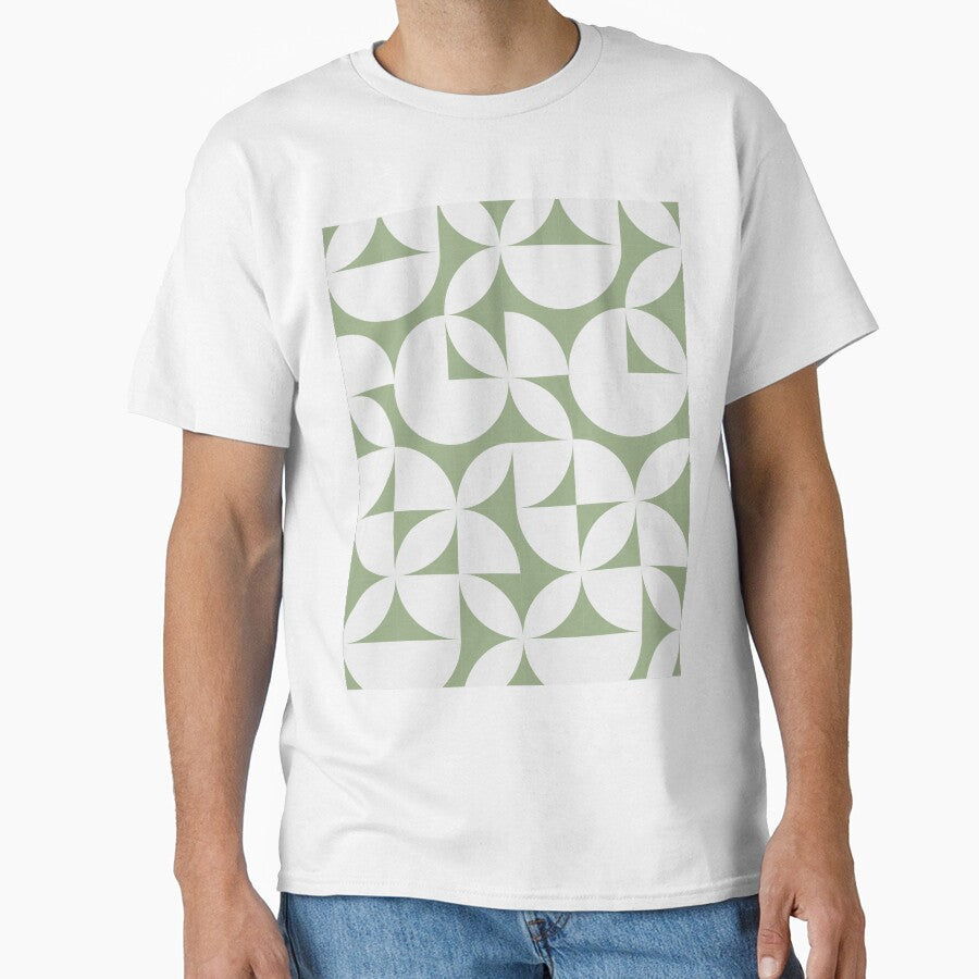Abstract Pastel Green Circles Modern Mid Century Geometric Pattern Scandinavian Rustic Interior by BONBcreative