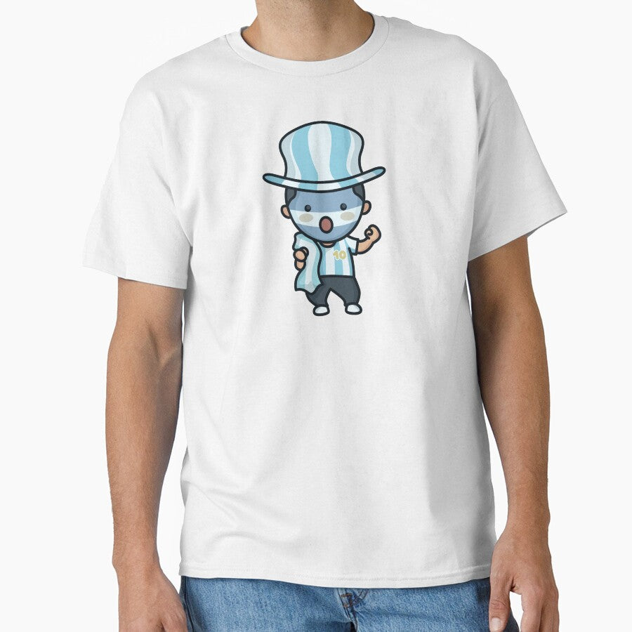 Kawaii Cute Argentina Football Fan Cartoon by TwoTenDesign