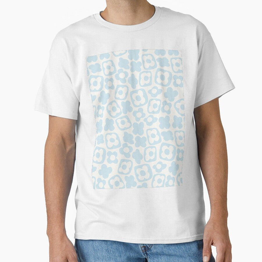 BOHO BOXY MODERN FLOWER PATTERN PASTEL BLUE by blomastudios