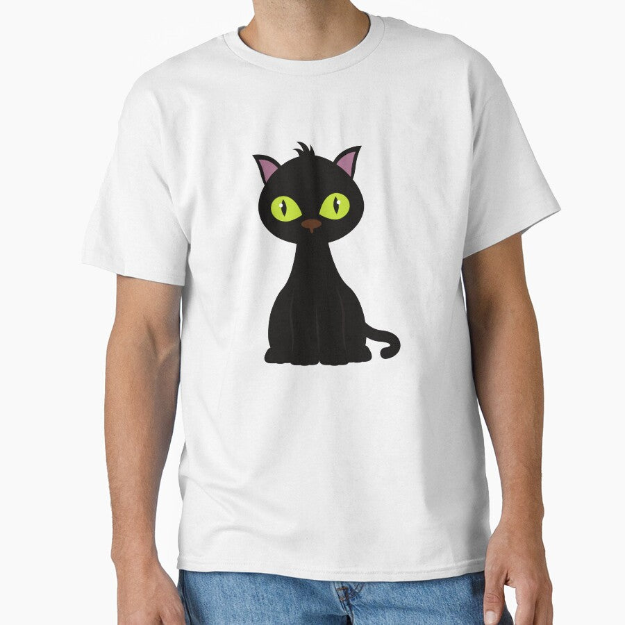 CUTE BLACK CAT KITTEN WITH GREEN EYES HALLOWEEN by billionairebrnd