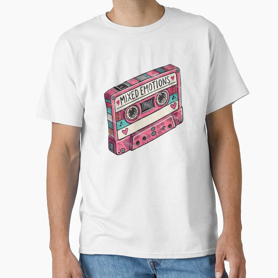 Mixed Emotions Cassette – 90s Nostalgia Sticker for Laptop by Mustangana