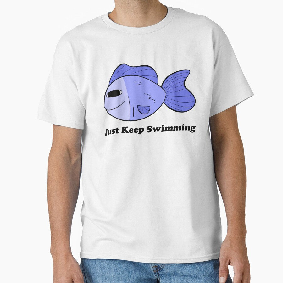 Just Keep Swimming Cartoon Fish by CloudClown