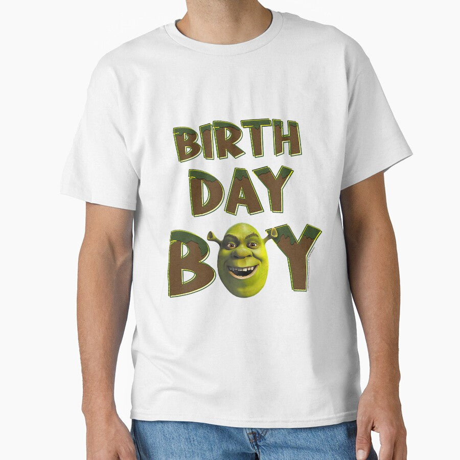 Shrek Birthday Boy Big Face T-Shirt, Shrek pun by dragonwagshop