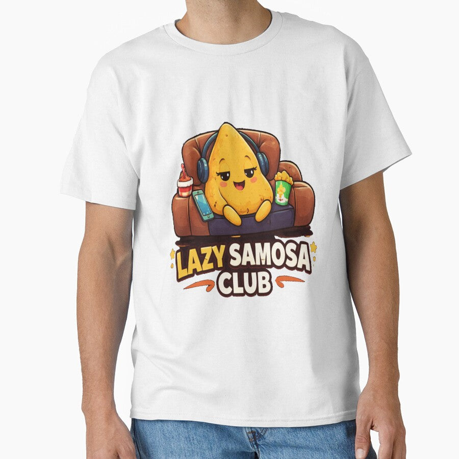 Lazy Samosa Club – Cute Indian Food Cartoon, Funny Relax Meme Design for Food Lovers by Globalcitytees