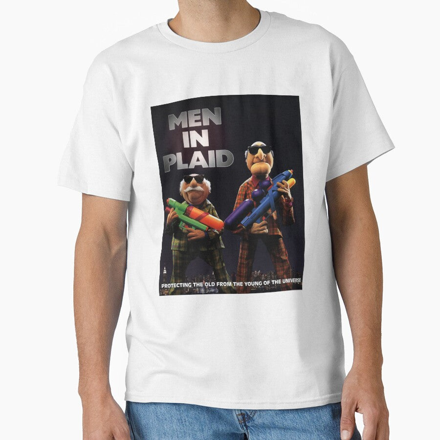 1997 MEN IN PLAID Vintage Will Smith and Tommy Lee Jones Style Statler and Waldorf Classic Men In Black + Muppets Parody Movie Promo by orchidshirts