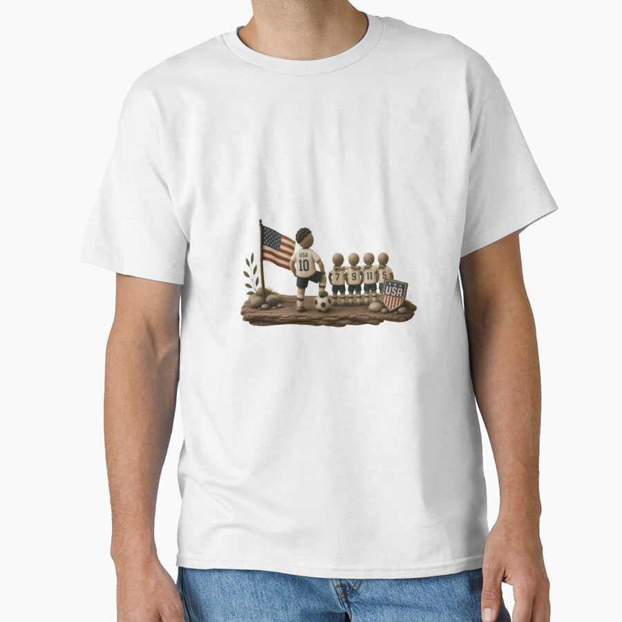 USA Football Dreams Pebble Art Shirt | American Soccer Fan Gift | World Cup 2026 Inspired USA Team Supporter Tee by PebbleMood