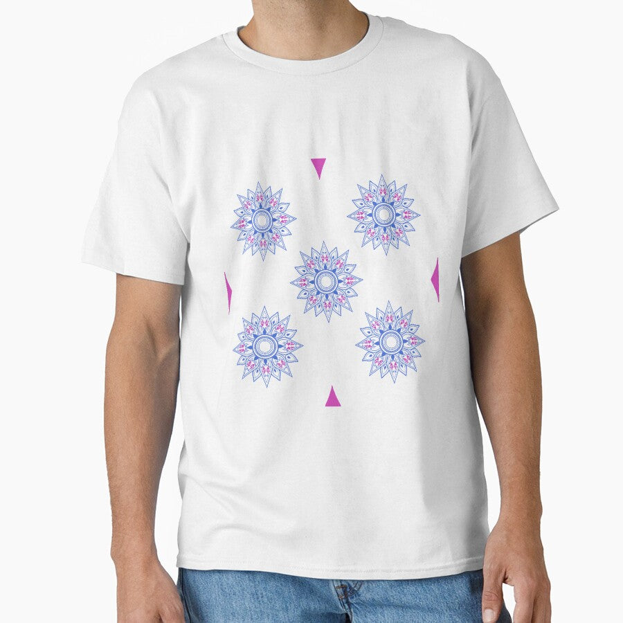 Flower patterns blue on black by Chaoticzarts