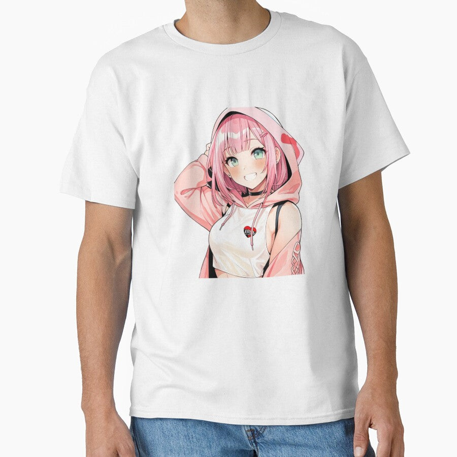 Kawaii Pink Anime Girl Side Pose Aesthetic by AnimDream