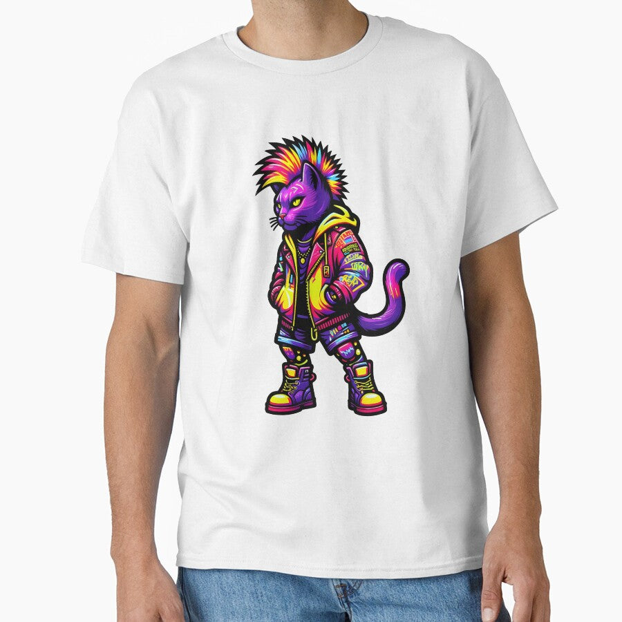 male Neon Punk Cat Punks Not Dead by Mekone