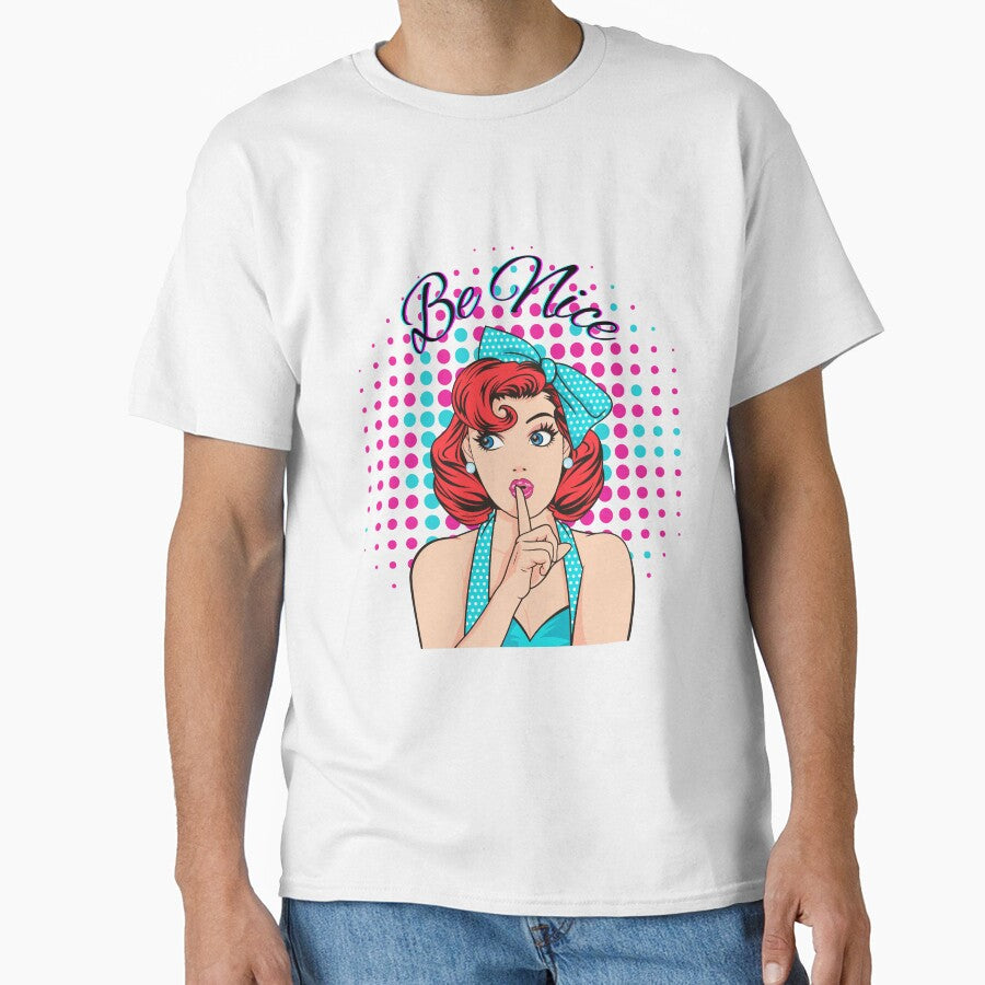 Retro Pop Art Cute Red Haired Girl - Be Nice by LionessLove