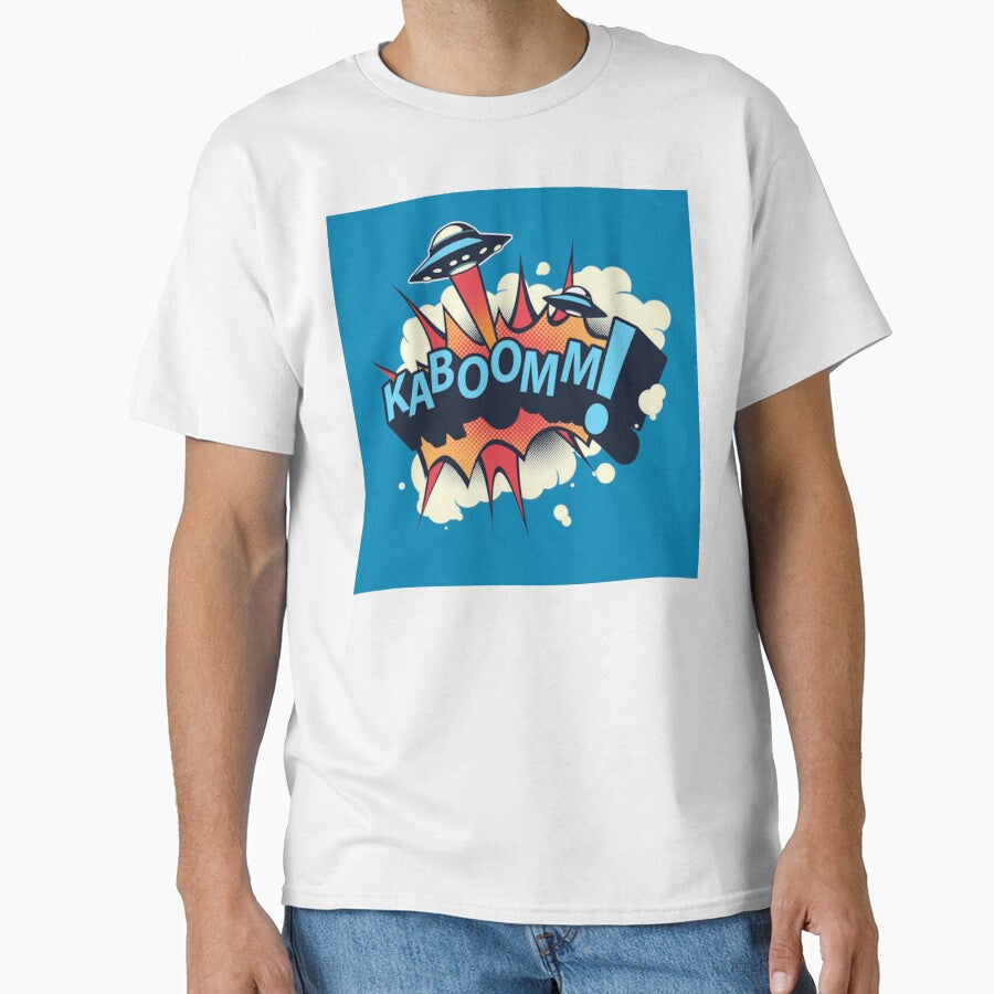 Kaboom Explosion Alien UFO Pop art by MindChirp