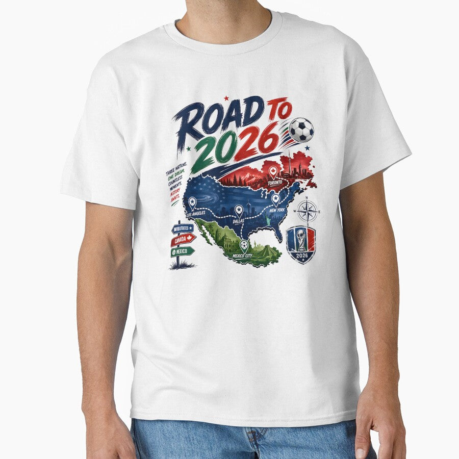 Road To 2026 Football Adventure | Three Nations One Dream Soccer Fan Design by TrueArtVibes