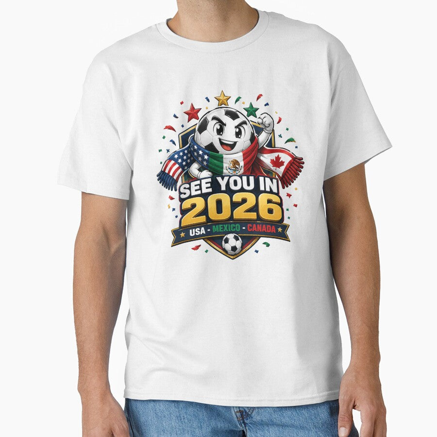 See You in 2026 USA Mexico Canada Soccer Mascot by emaga