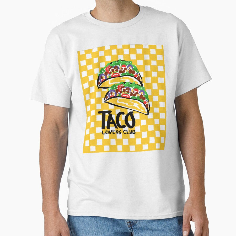 Taco Lovers Club Yellow Checkered Vintage Illustration by MaiZephyr