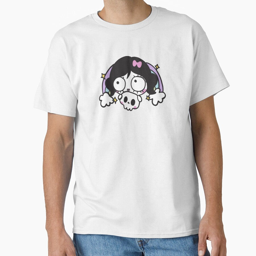 Kawaii Goth Doodle girl with skull by doodlemachine