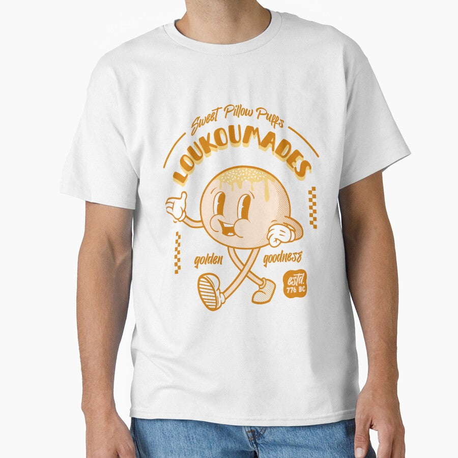 Greek Loukoumades Beignets Donut Retro Mascot Tshirt by GreekTs