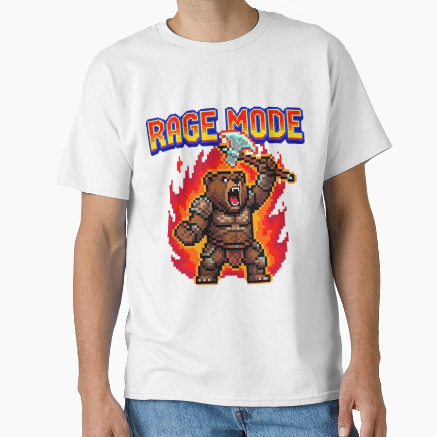 Rage Mode Pixel Bear Berserker Retro Gaming Art by ChaosNest