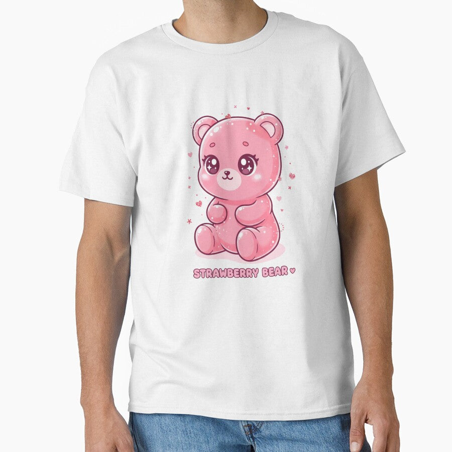 Kawaii Strawberry Bear – Cute Pink Aesthetic Teddy | Cute Kawaii Illustration by CuteOasis