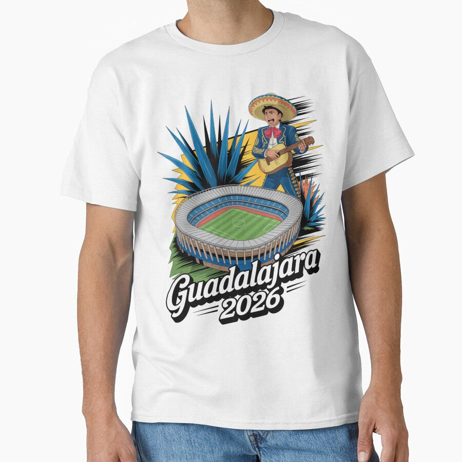 Guadalajara 2026  Mexico Football Soccer Souvenir T-Shirt V22 by DarylWelsh2024