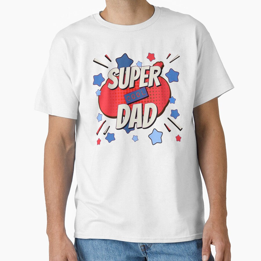 Red, White And Blue Comic Book Style Super Cool Dad, Great Design For Cool Dads, Perfect For Father's Day by TrulyEpoque