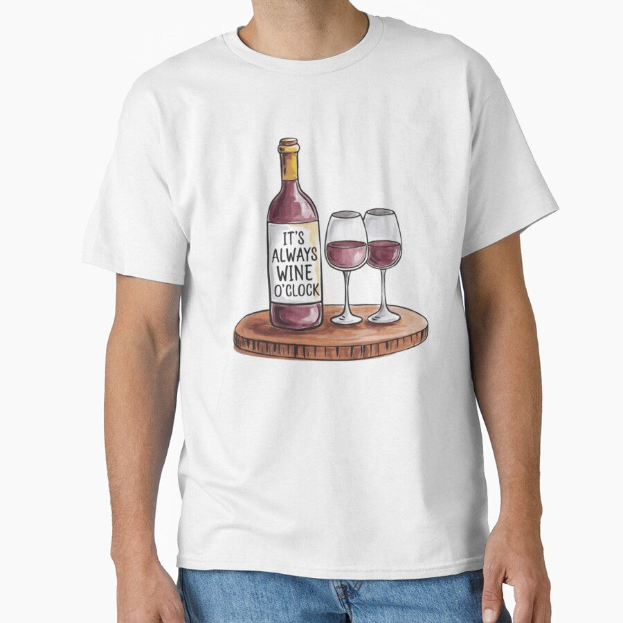 Watercolor Rose Wine and Glasses- Wine o'clock by ArtQueen777