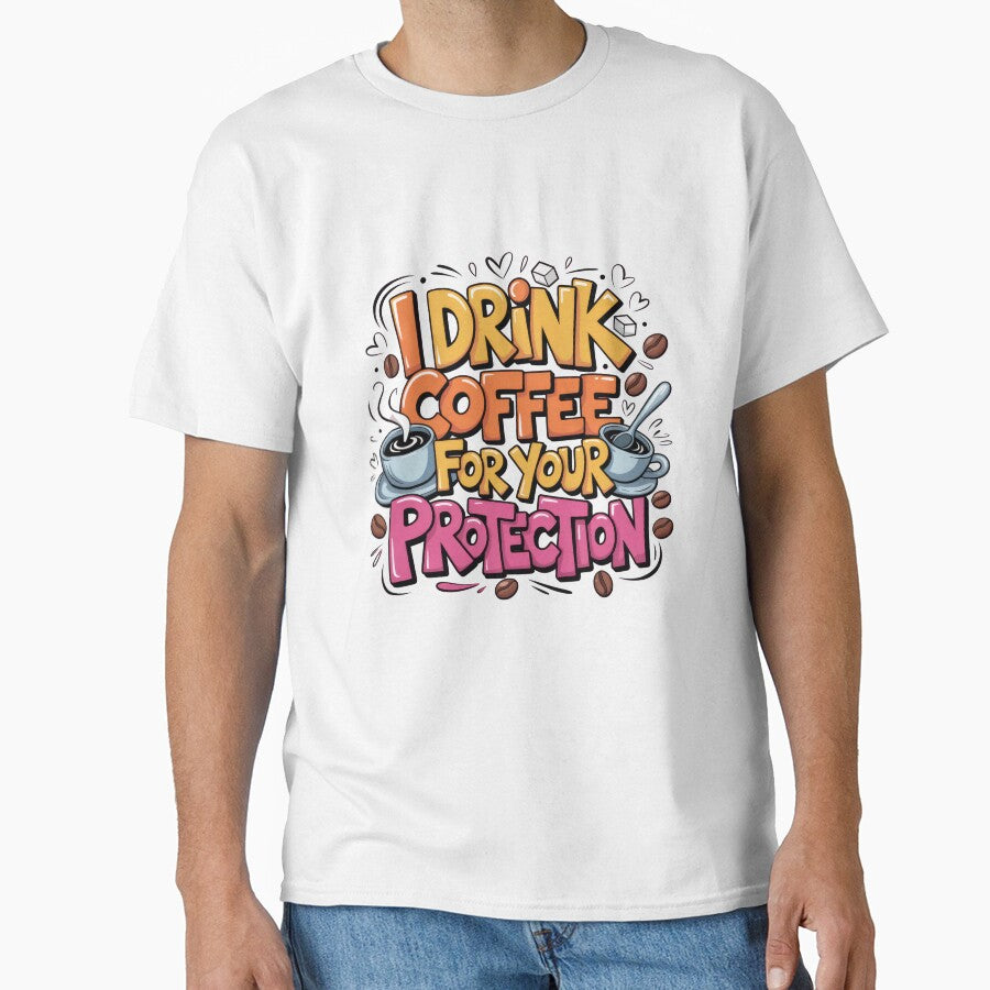 I Drink Coffee for Your Protection – Funny Coffee Quote Design by Lulunza
