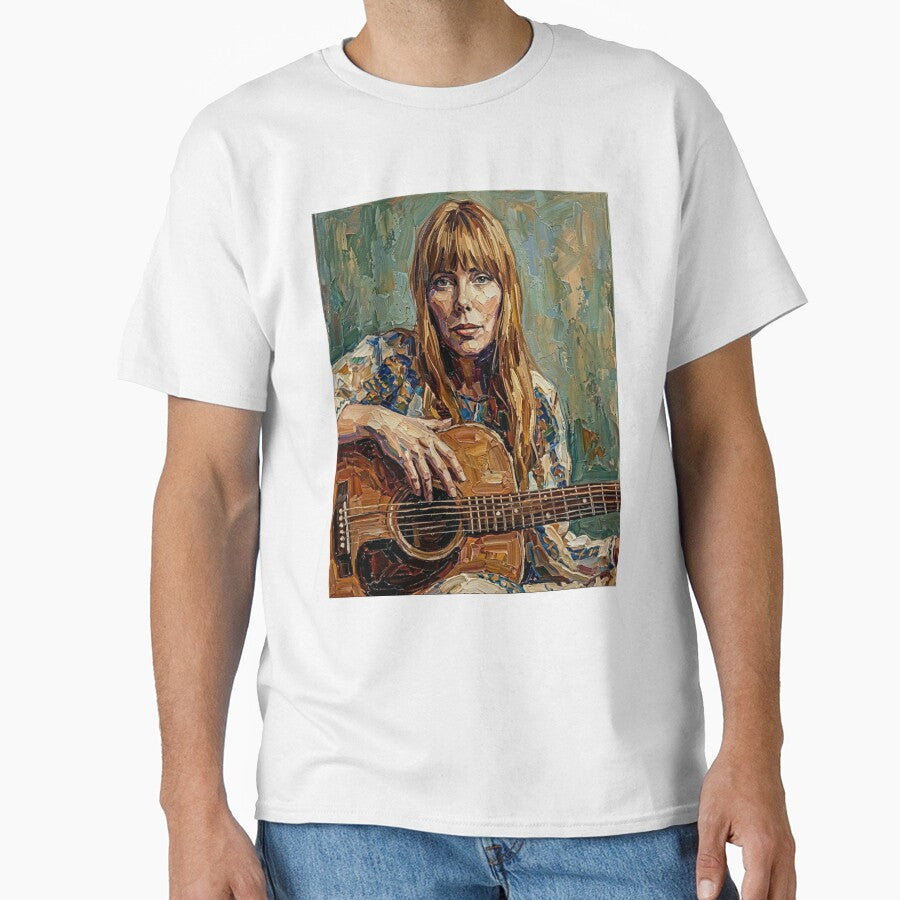 The Laurel Canyon Muse – Joni Mitchell Expressive Oil Portrait by Art's Diner