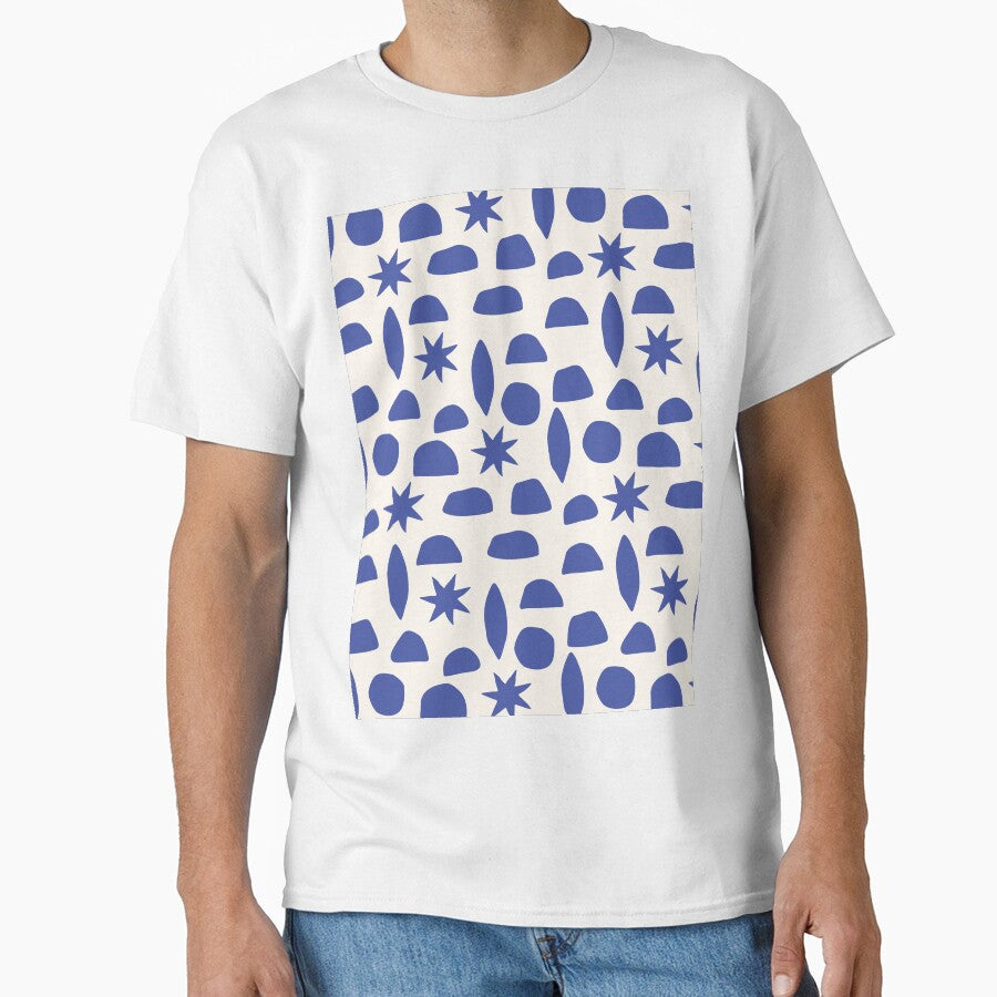 BOHO HENRI MATISSE CHARCOAL VINTAGE BLUE ON CREAM by blomastudios