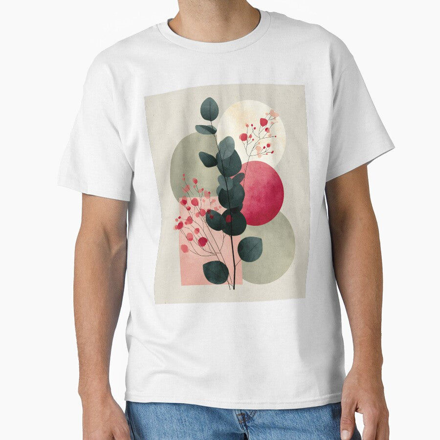 Abstract Eucalyptus Leaves Boho Geometric Pastel Art by daila70