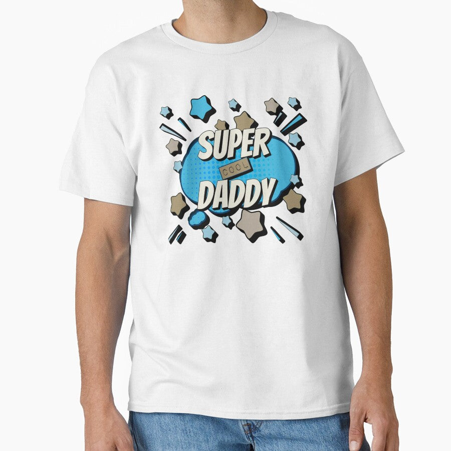 Blue Comic Book Style Super Cool Daddy, Great Design For Cool Dads, Perfect For Father's Day by TrulyEpoque