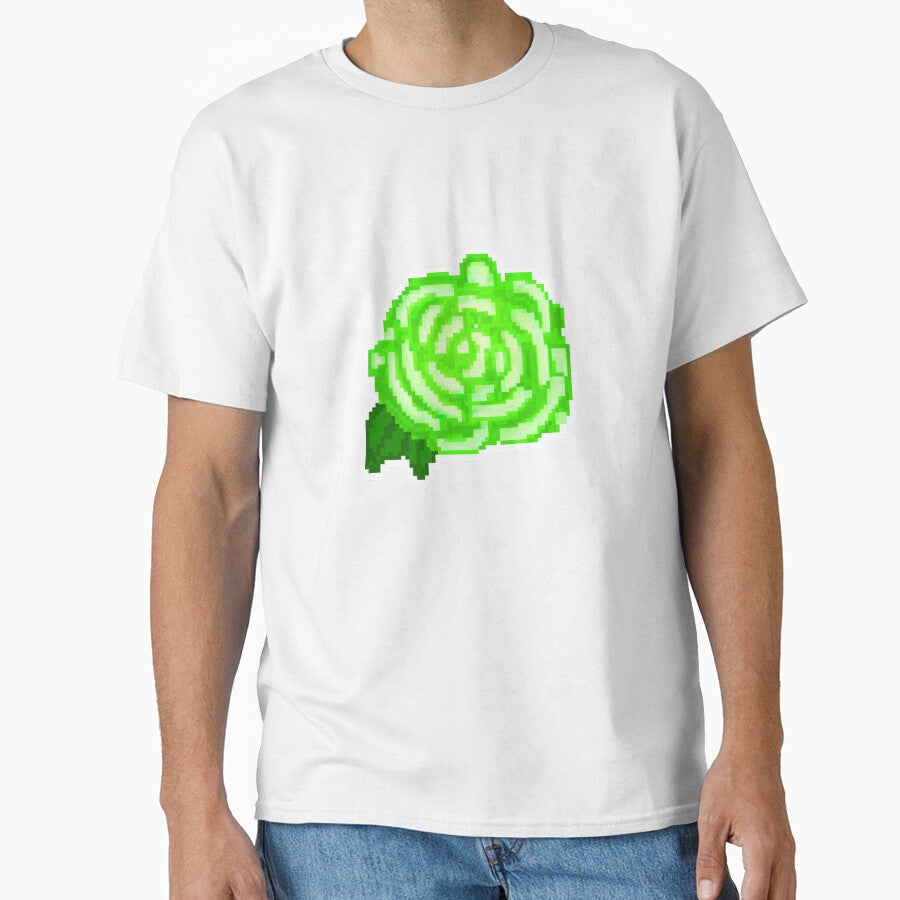 Pixel Art Green Rose by Percy Everett