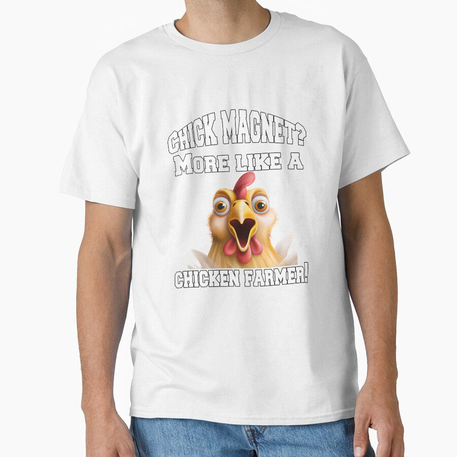 Funny Chicken Farmer Humor Chick Magnet? More Like A Chicken Farmer! by fantasticdesign