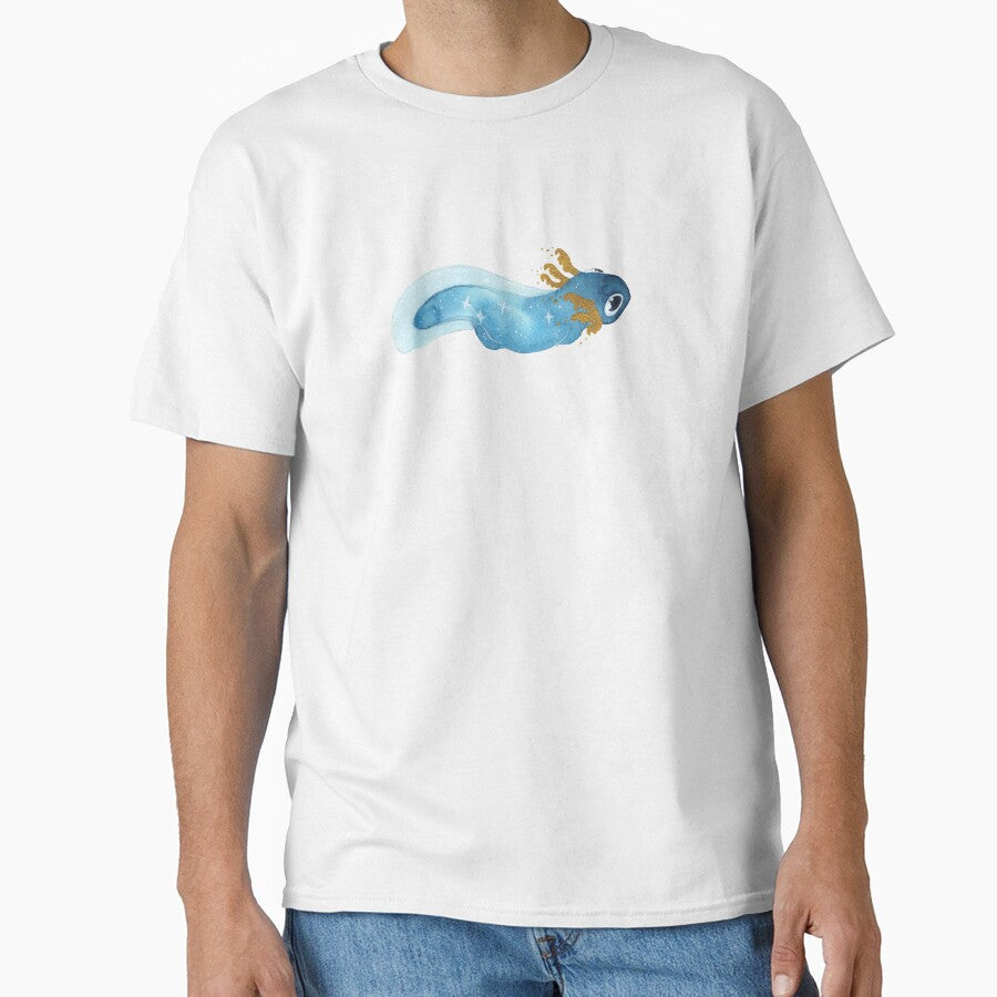 Smol Swimming Galaxy Golden Axolotl by Threeleaves