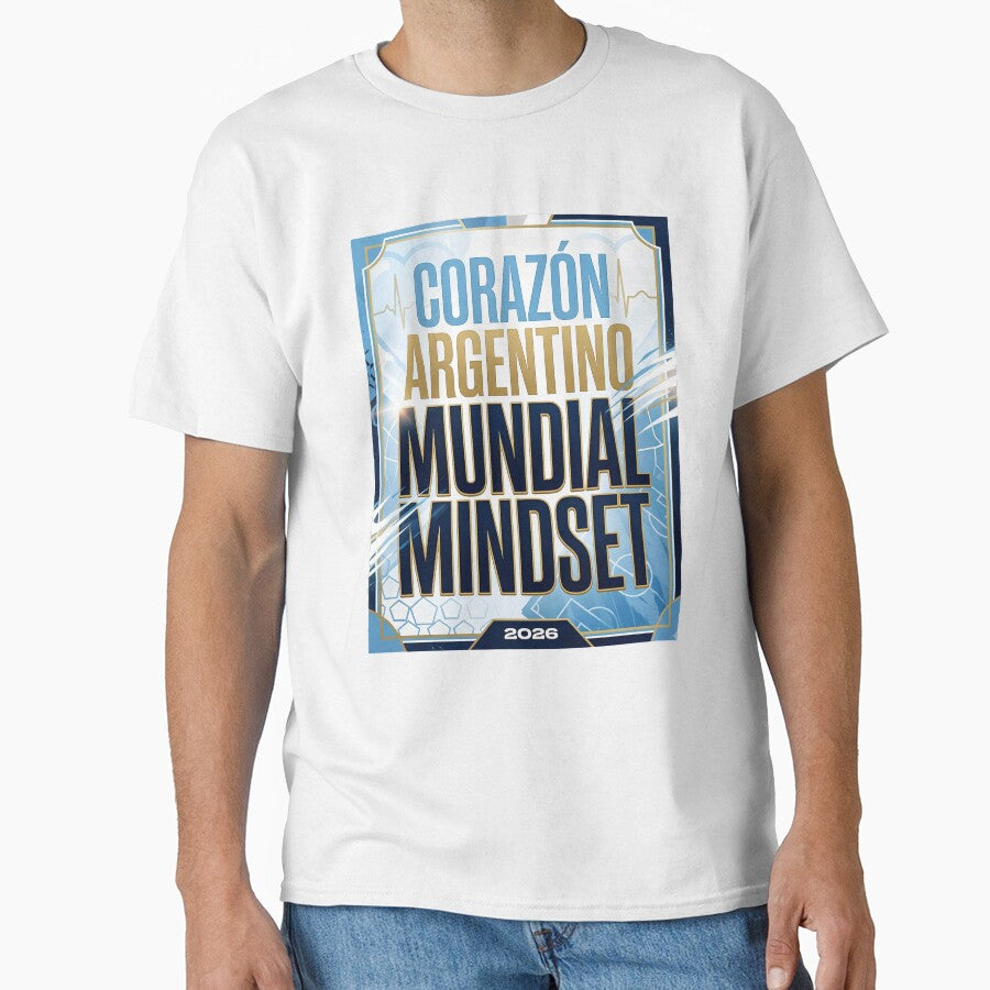 Argentina Football Poster - Corazón Argentino Mundial Mindset 2026.png by rebuZZ-Apparels-The Minimalistic Buzz
