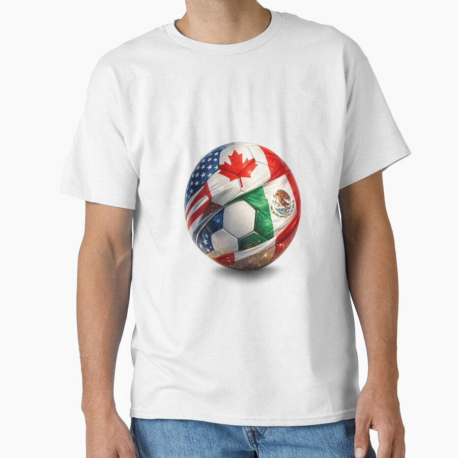 Soccer Ball with USA Canada Mexico Flags – 2026 Fan Design by RolMerch