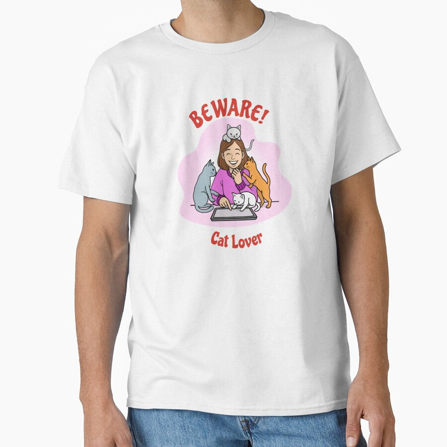 Beware! Cat Lover Girl | Cute Pet Art by Lily's World