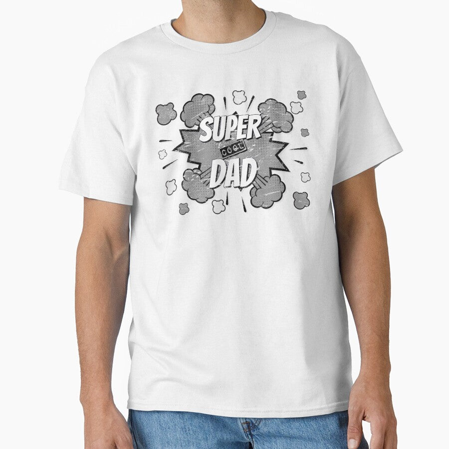 Distressed Monochrome Comic Book Style Super Cool Daddy, Great Design For Cool Dads, Perfect For Father's Day by TrulyEpoque