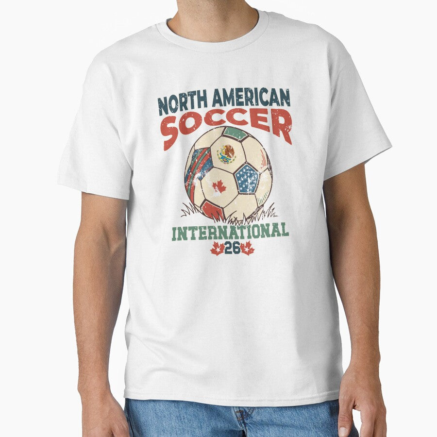 North American Soccer 2026 Vintage Football Design USA Canada Mexico by NicolasMar
