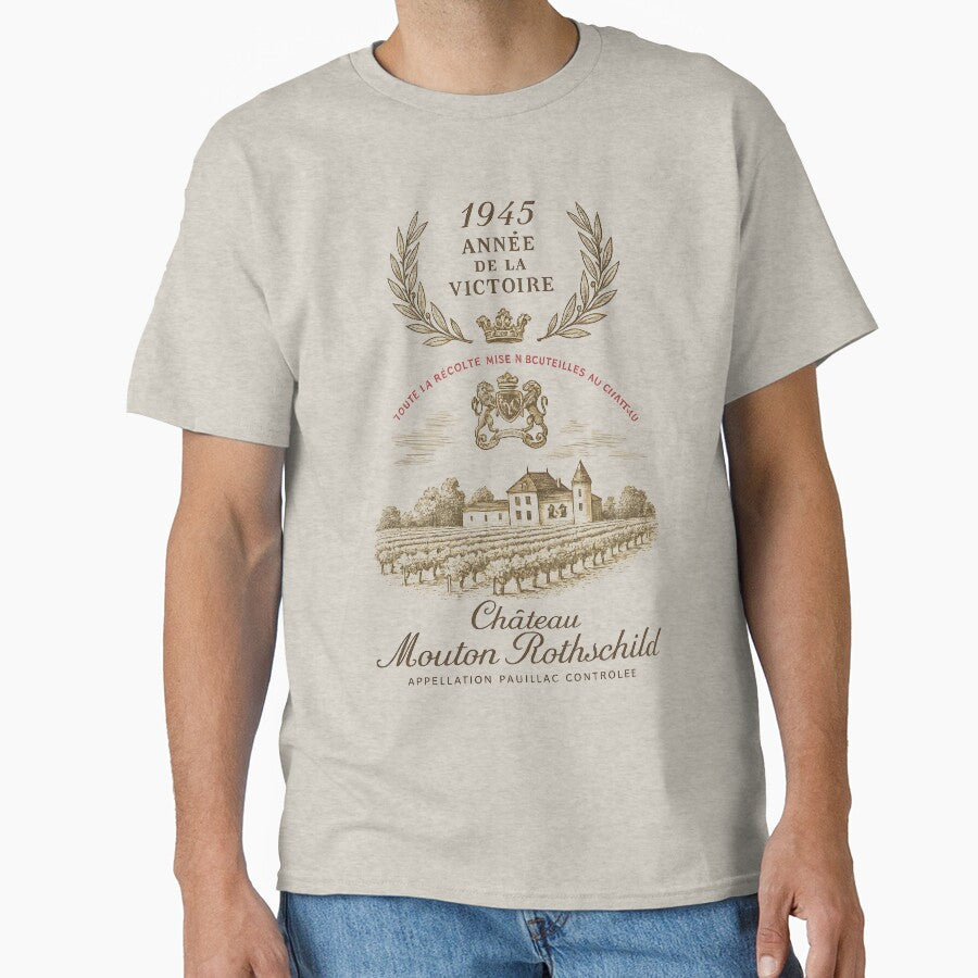 Wine Pairing Art | Vintage Château Mouton Rothschild 1945 Vineyard Scene | French Wine Lover by WAUZ