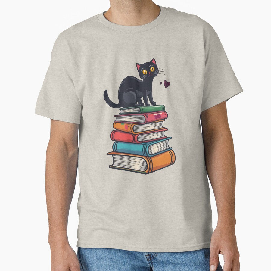 Cat on Colorful Books Stack by aminomen