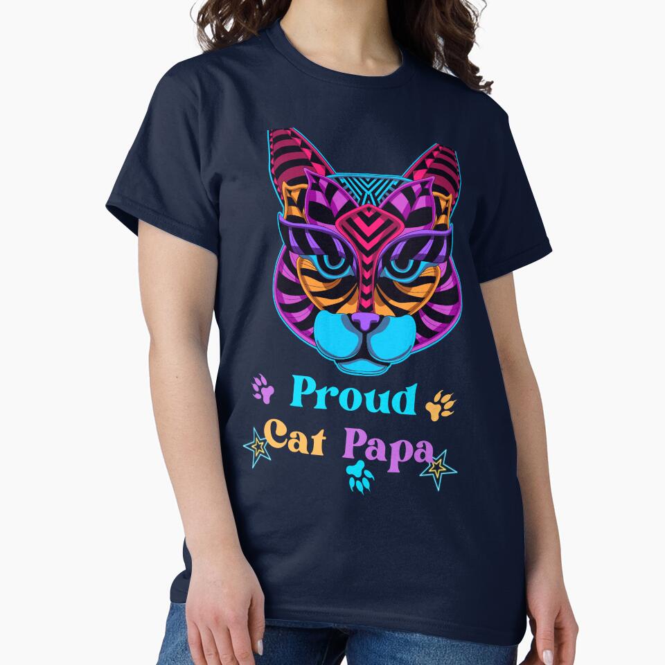 Proud Cat Papa Illustrated Digital Design by mangaworldart