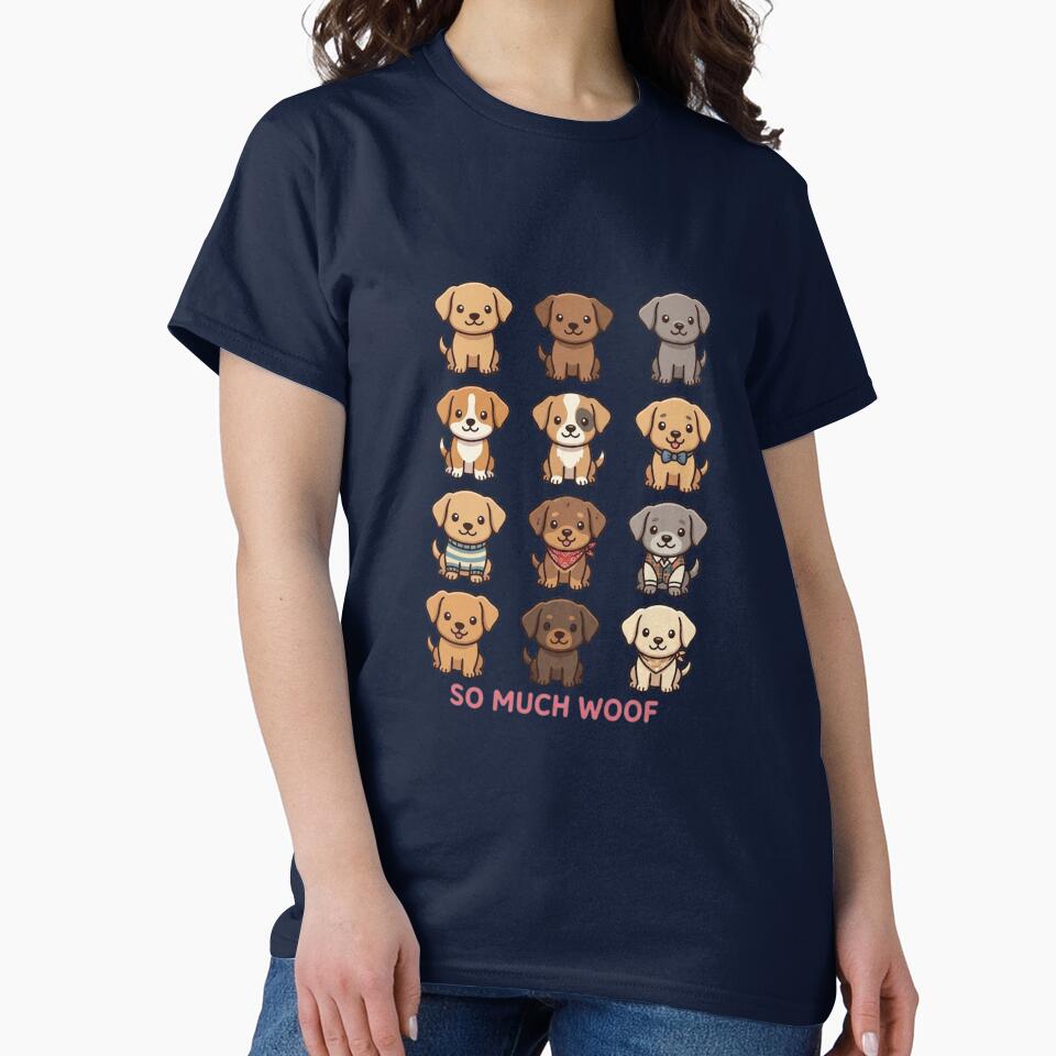 So Much Woof Cute Puppy Breed Grid Pattern by GiggleInkTees