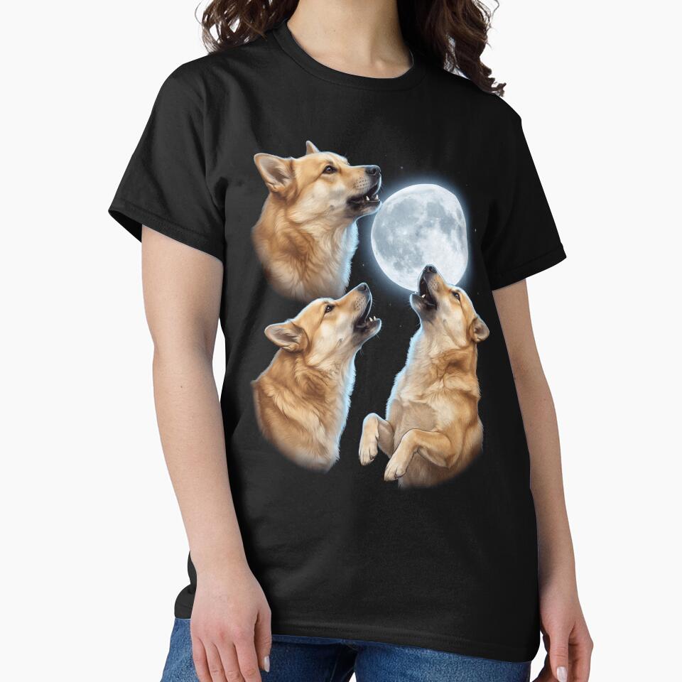 Norwegian Buhund Howling Moon Art Dog Owner by TerryConnells