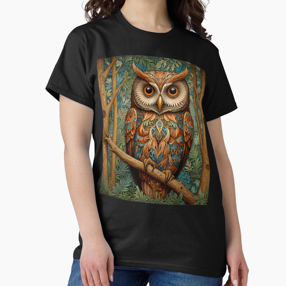 Retro vintage owl boho botanical woodland forest by hollycooper
