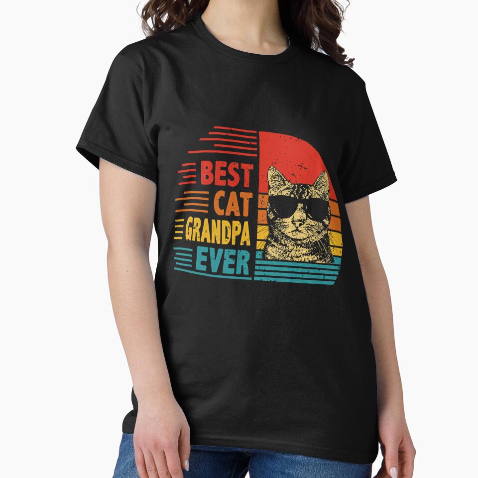 Vintage Retro Best Cat Grandpa Ever Funny Cat Lover Father's Day Gift by EdwinaEmmanoiCo