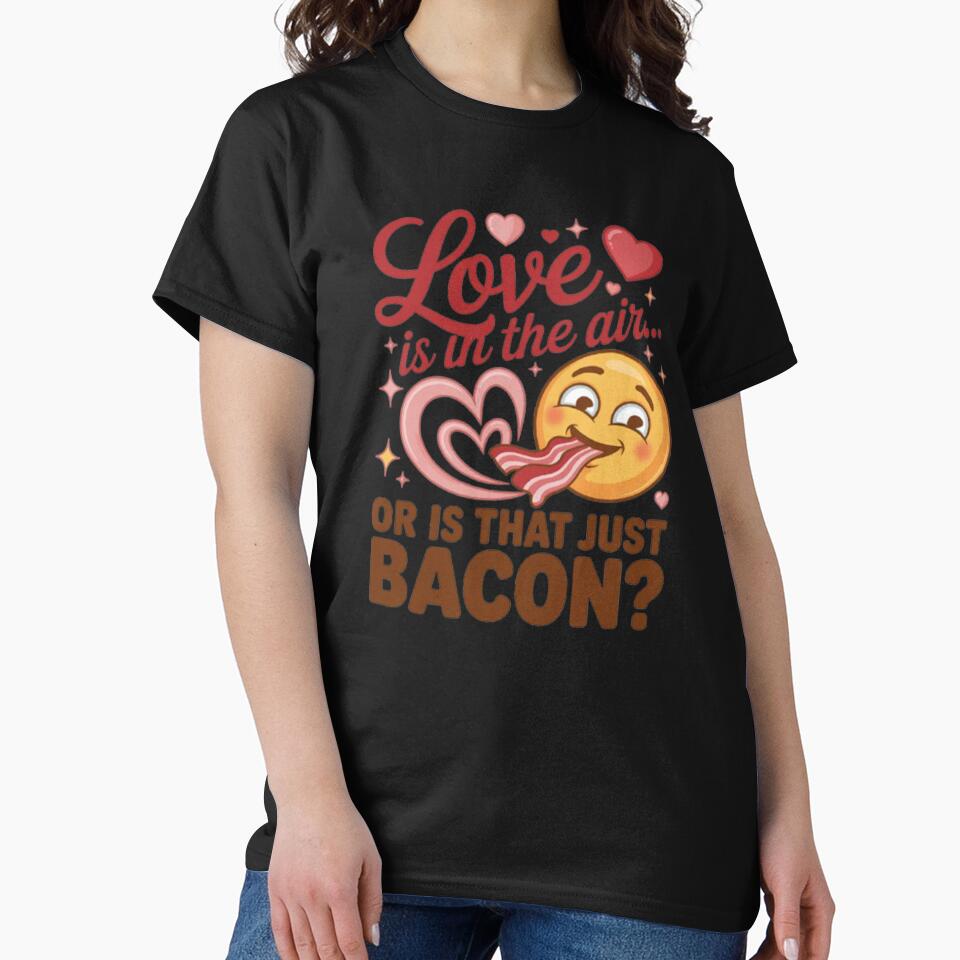 Funny Humor Design Love Is In The Air Or Is That Just Bacon? by fantasticdesign