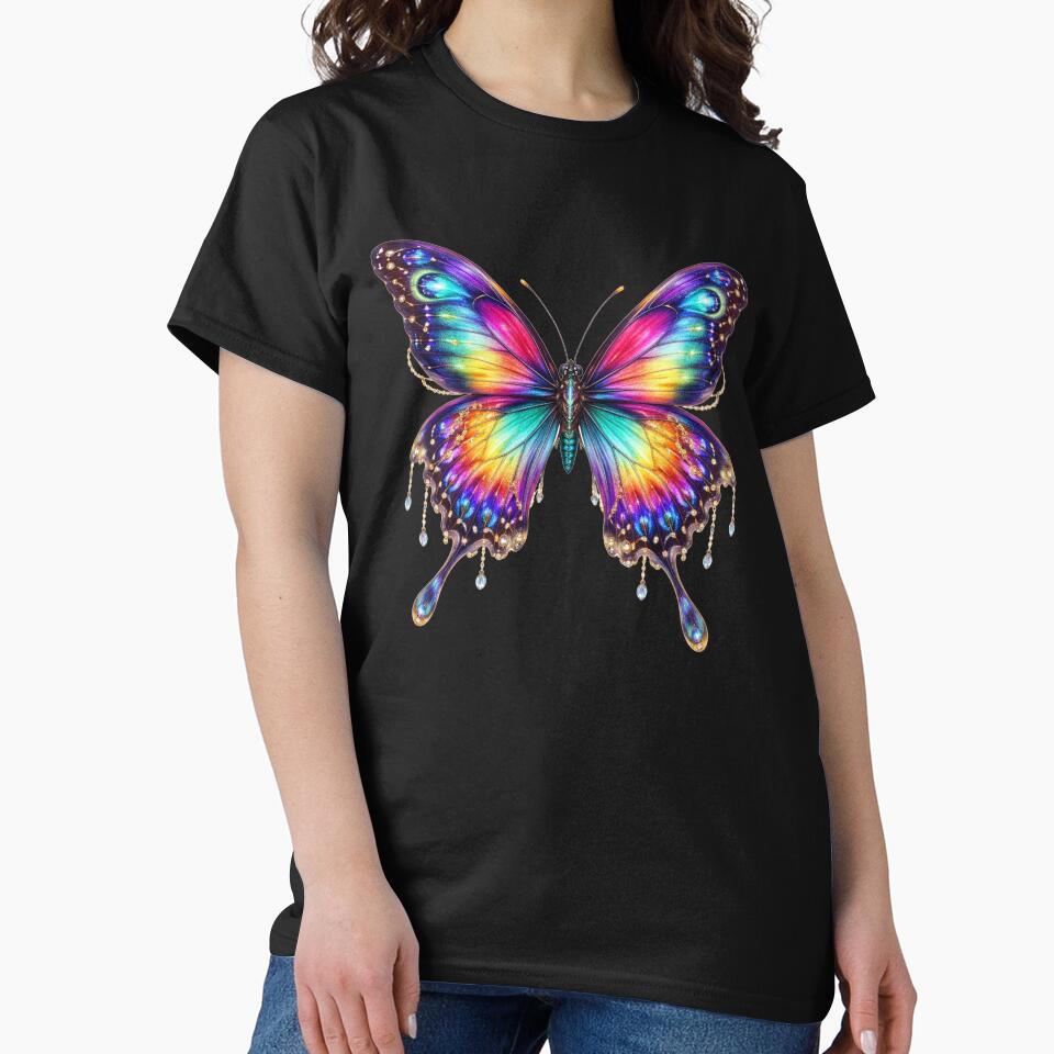 Celestial Rainbow Butterfly – Fantasy Jewel Wings Art Sticker by martin-i13