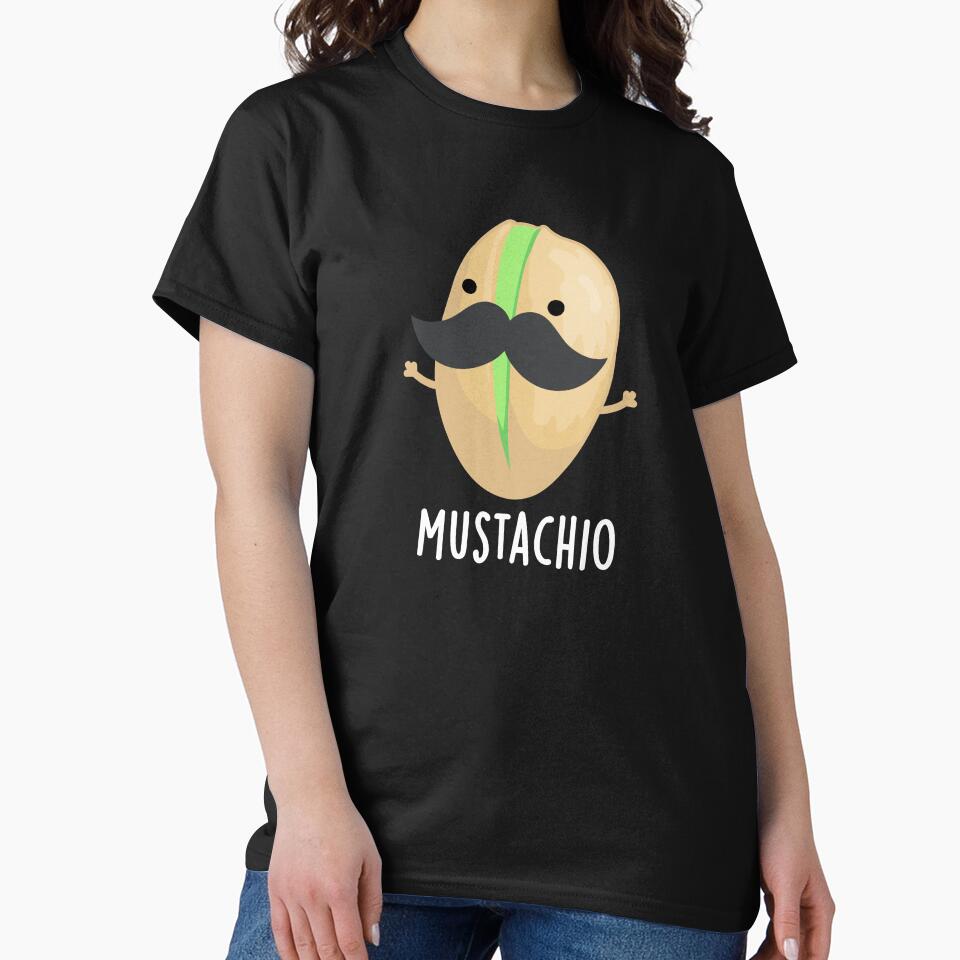 Mustachio Mustache Funny Pistachio Puns (Dark BG) by punnybone
